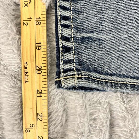 Vigoss Jeans Women 24 Capri Medium Wash Stretch Denim Embroidered Western Boho - Picture 9 of 10